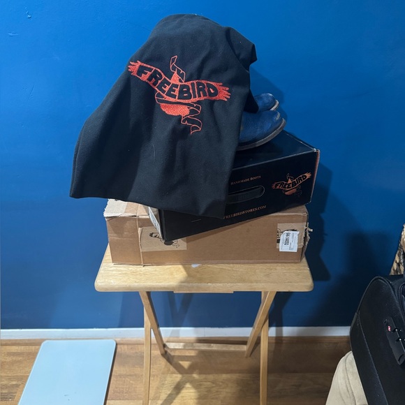 Freebird Ramone Blue Leather Studded Boots - Picture 14 of 14